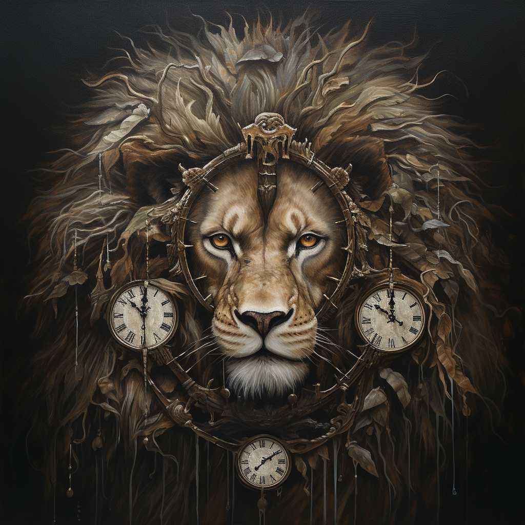 Lion with Crown and Clock