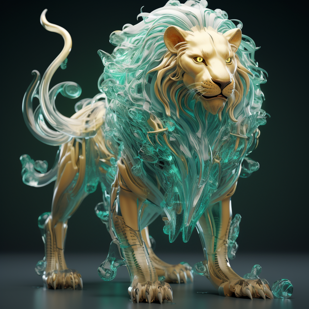 Lion in Translucent Glass