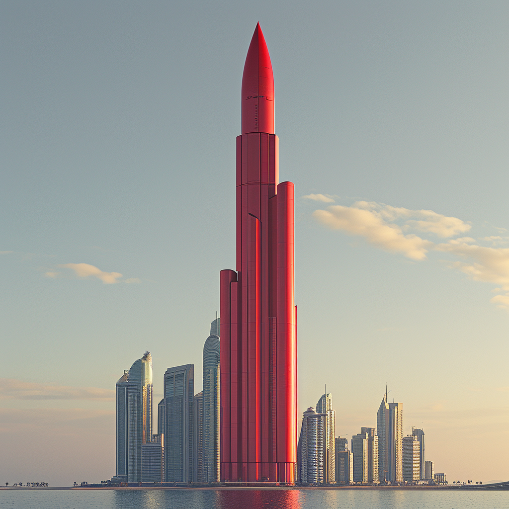 Lipstick Building in Kuwait Skyline