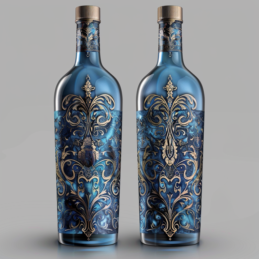 Blue Liquor Bottle Packaging Series