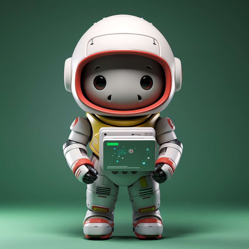 Cute astronaut delivering mail envelopes