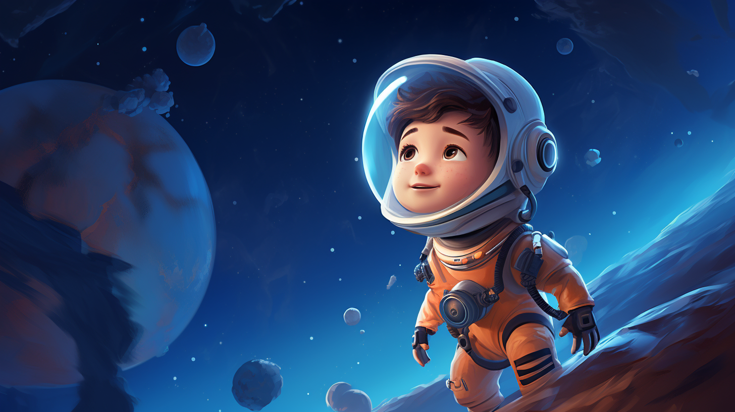 Illustration of Little Boy Astronaut