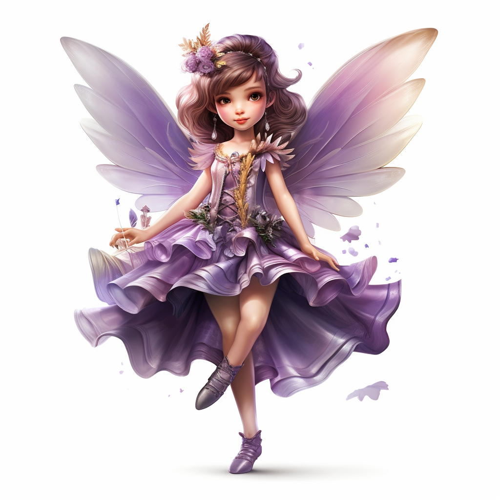 Hyper Realistic Fairy Girl with Purple Sparkles