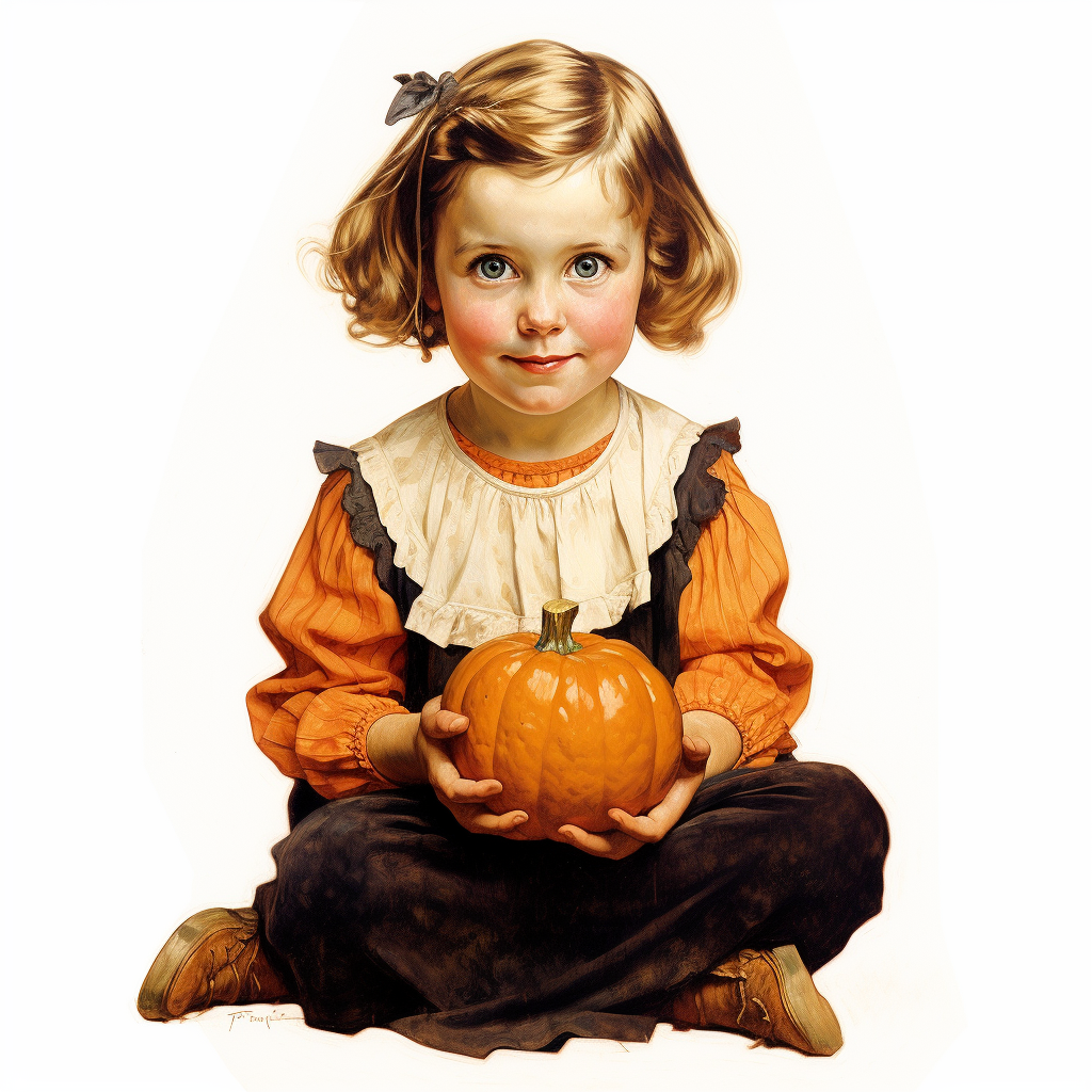 Cute girl with jack-o-lantern