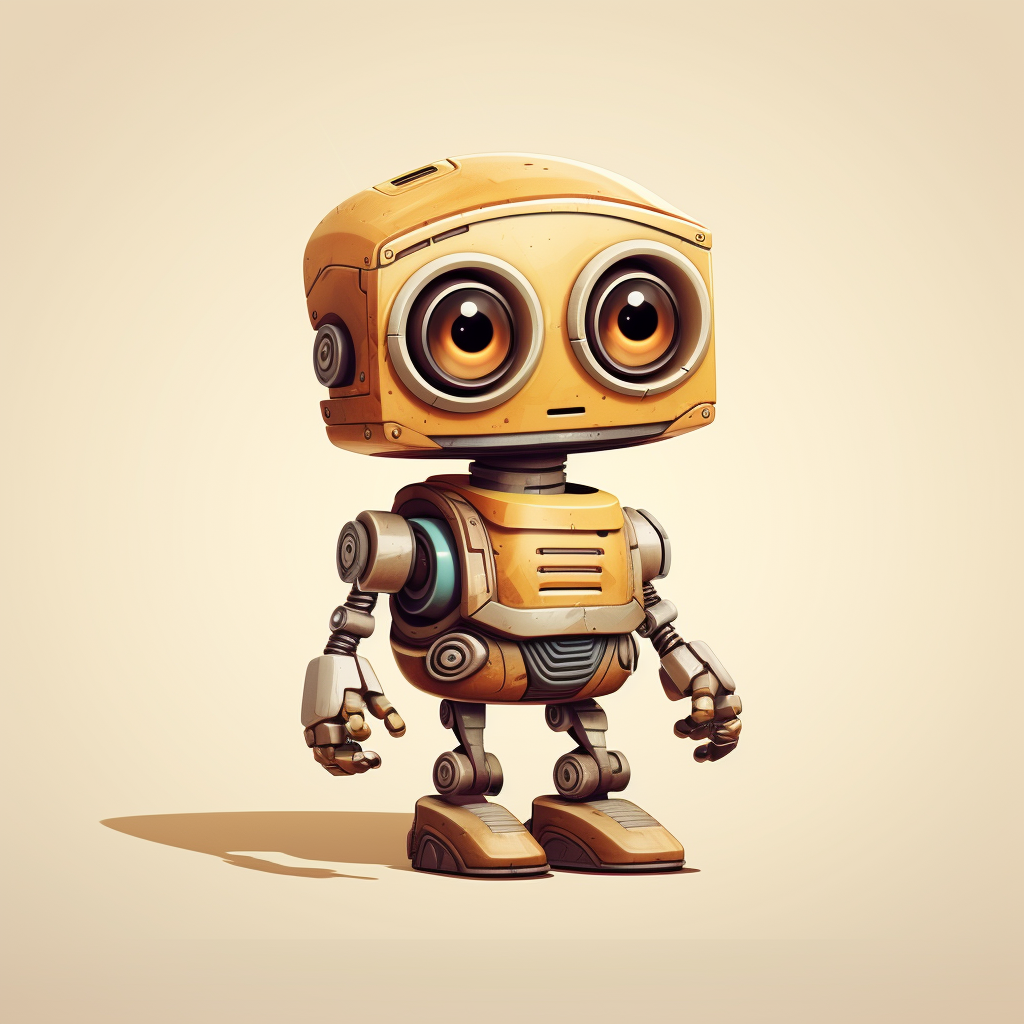 Adorable little robot in Disney style