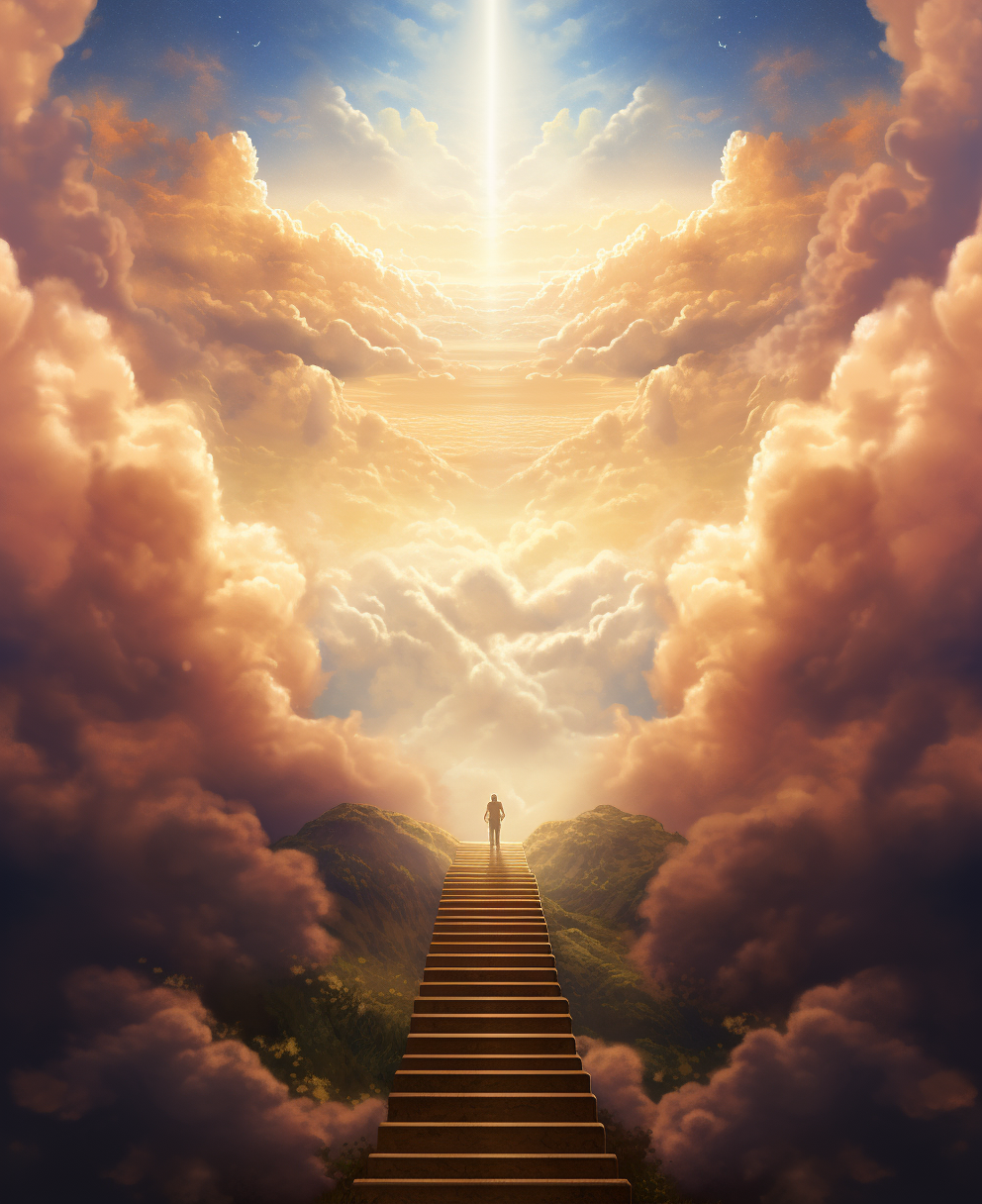 Realistic illustration of a little way to heaven