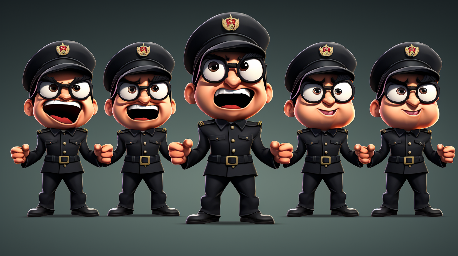 Angry little man dictator strong pose