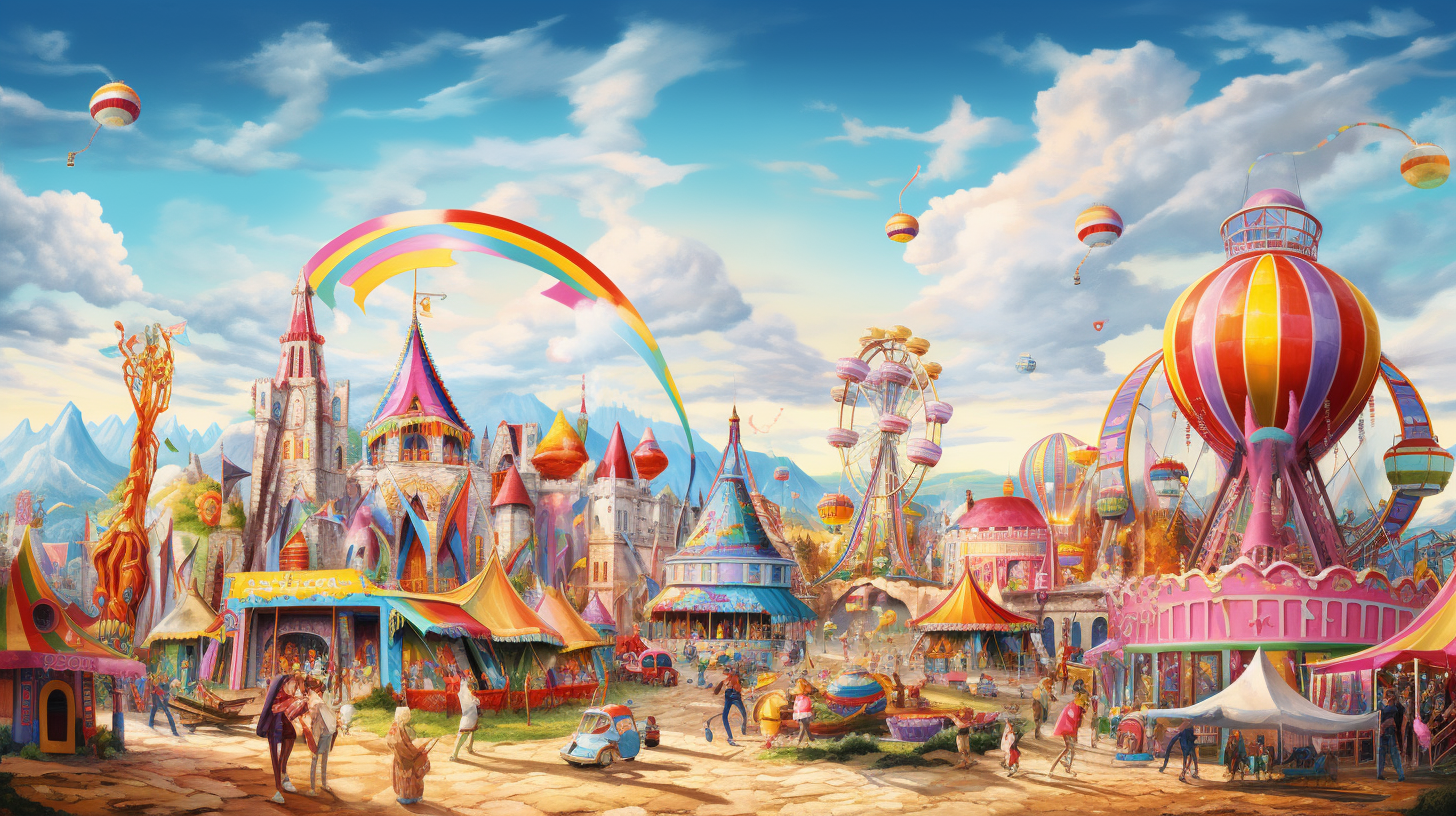 Lively and Colorful Town Fair