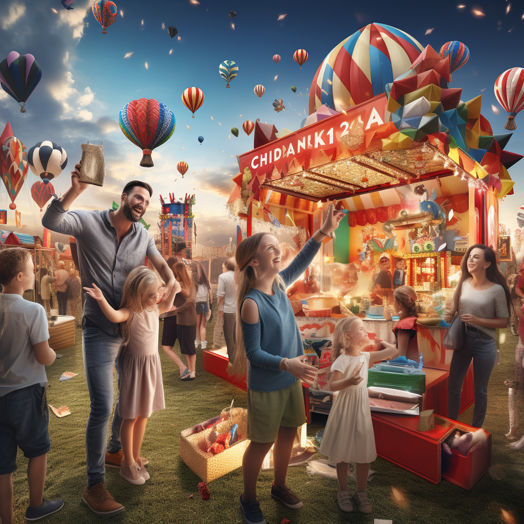 Children enjoying carnival games together