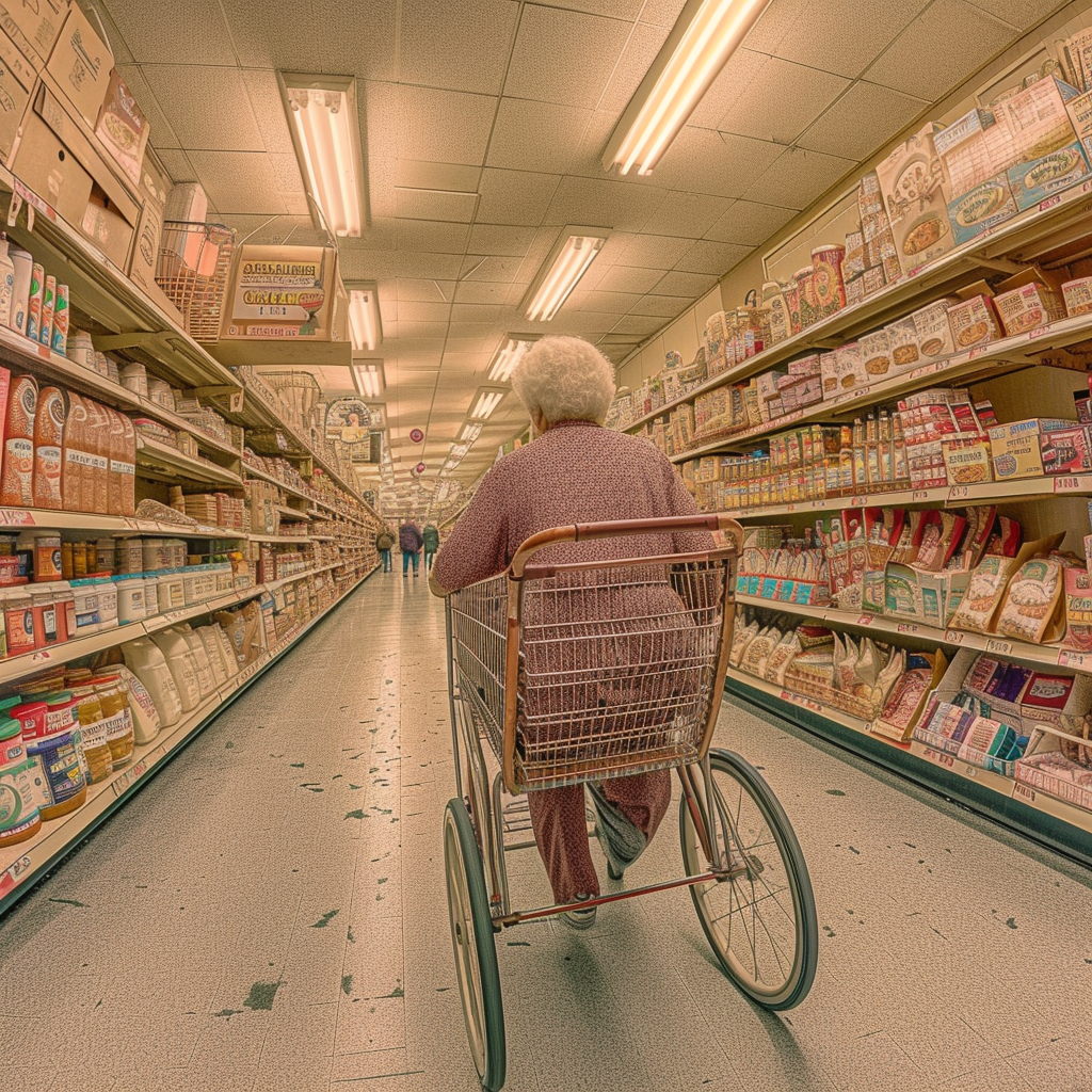 Pizza creature in 1980s grocery store