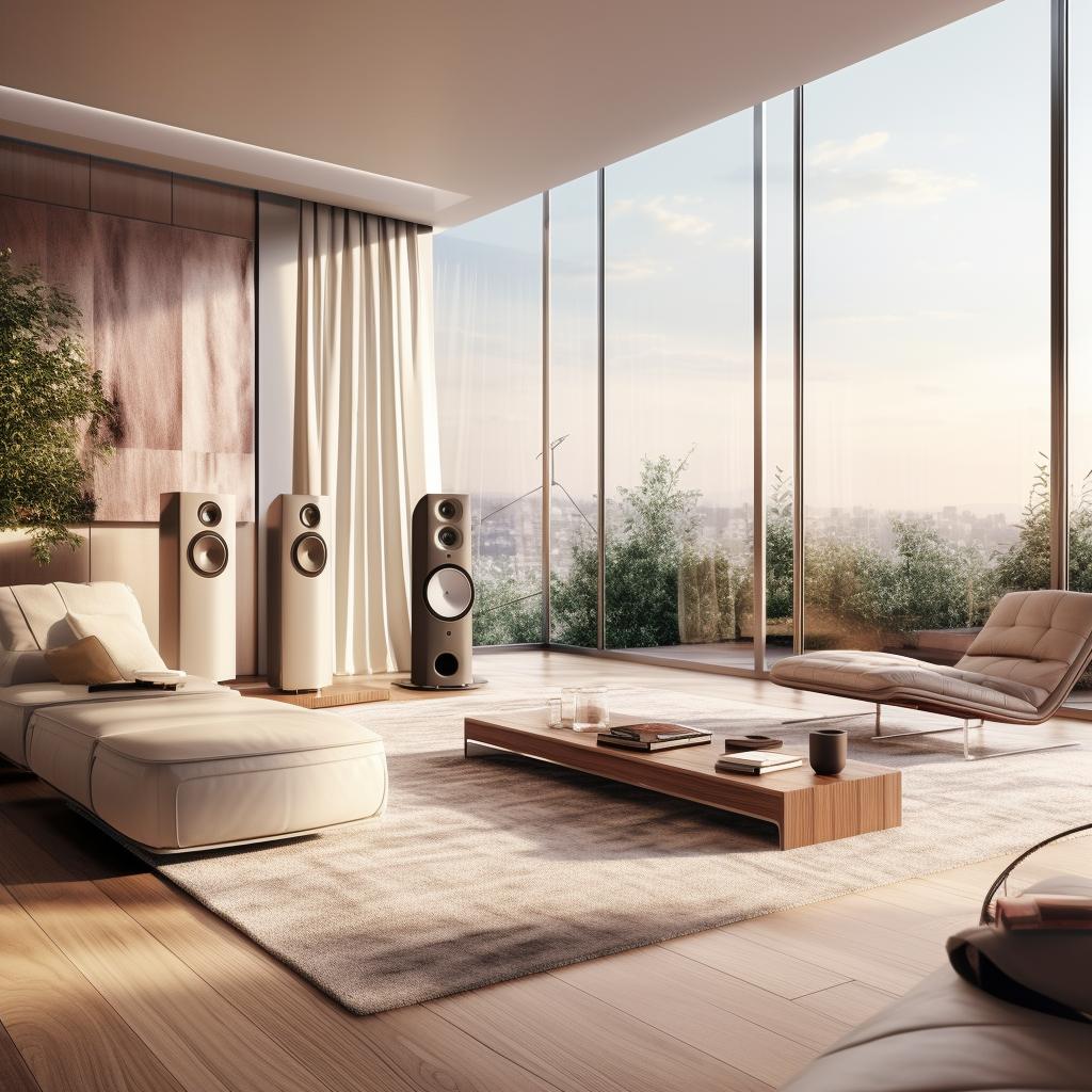 Ultra Realistic Living Room with High-End HiFi