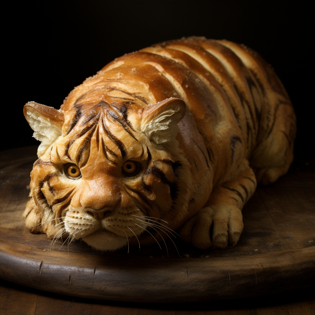 Tiger loaf with fresh ingredients