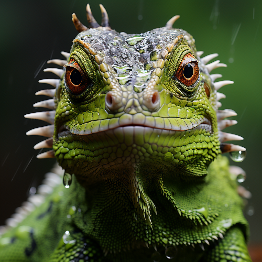 Stunning Lizard Face Close-Up