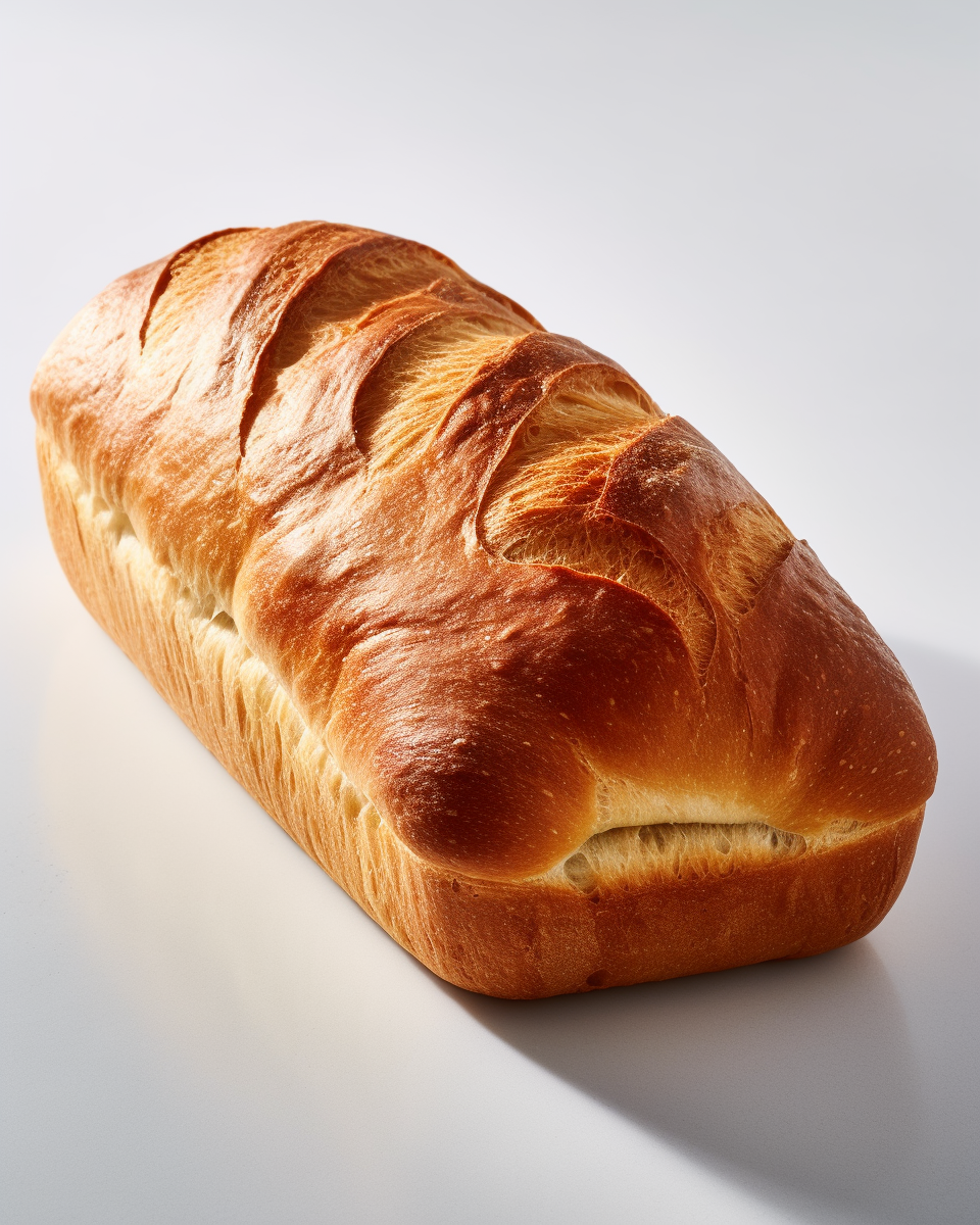 loaf of bread on white background