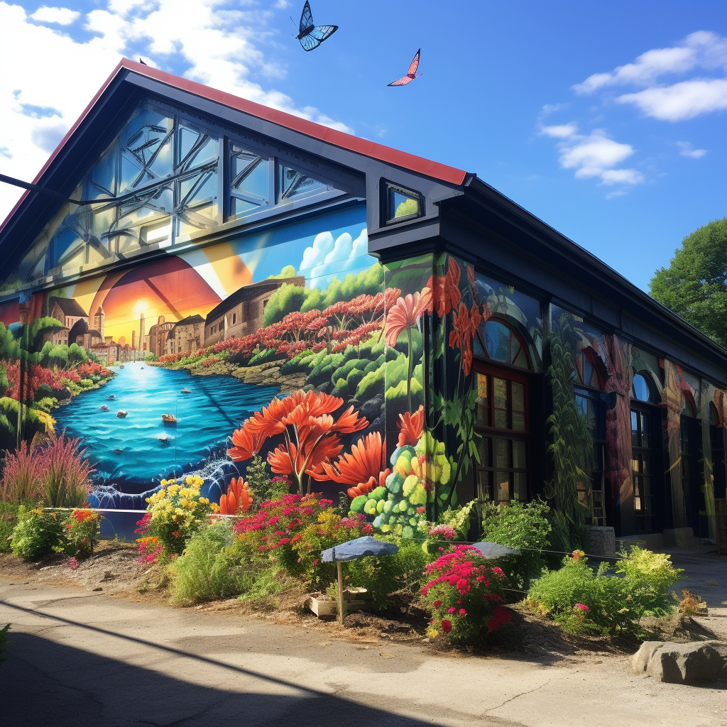 Local artists' transformative building artwork