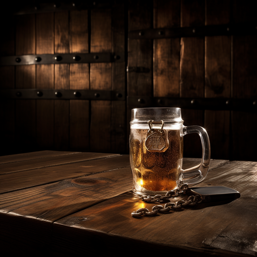 Securely Locked Beer on Table