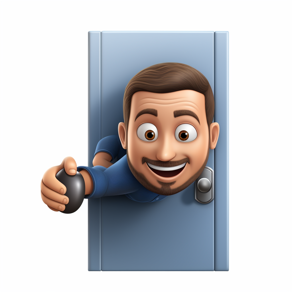 Man pulling a locked door emoji