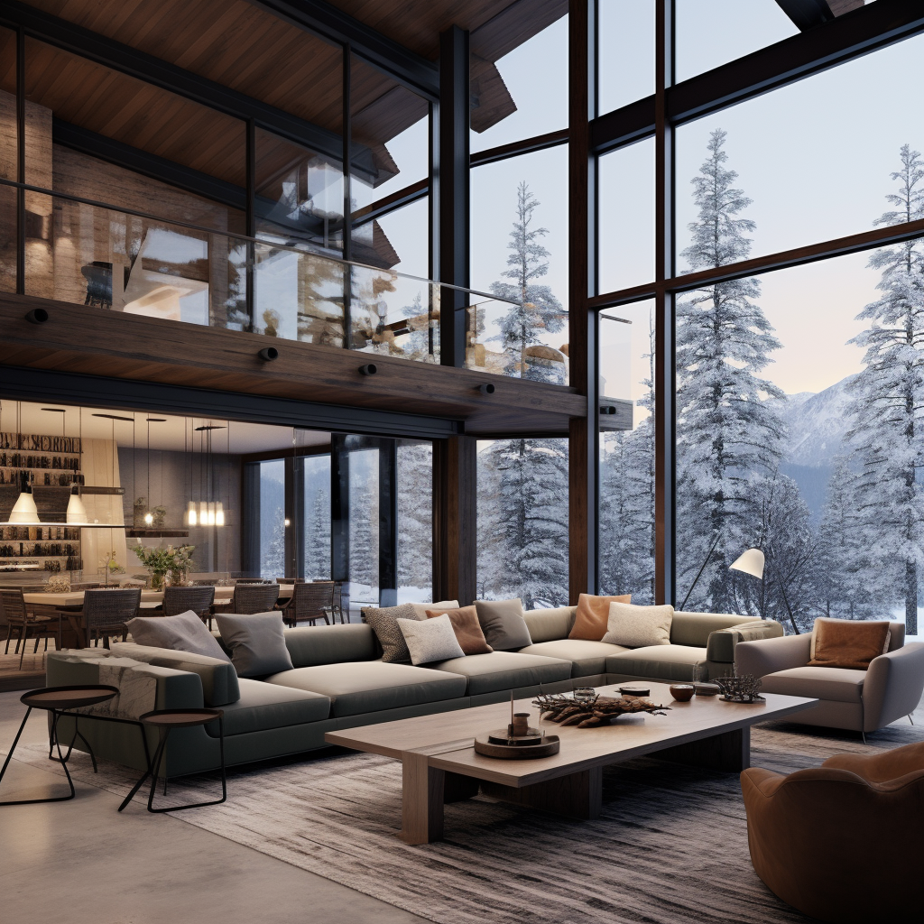 Cozy lodge with spacious living room