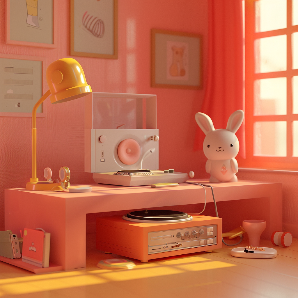 Lofi Music 3D Cartoony Render