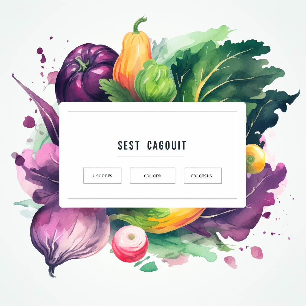 Login page design with realistic vegetables and main dish