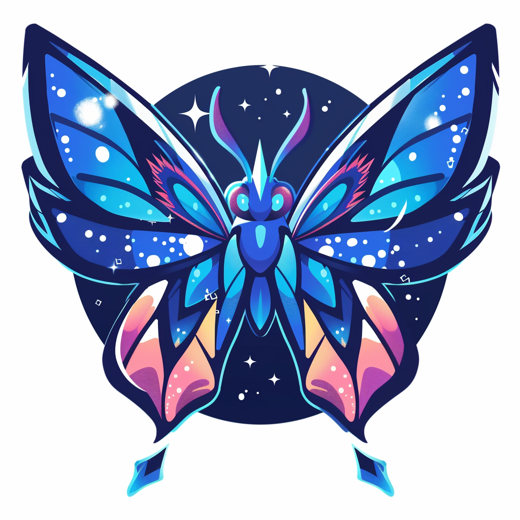 Blue Butterfly Logo Sparkles