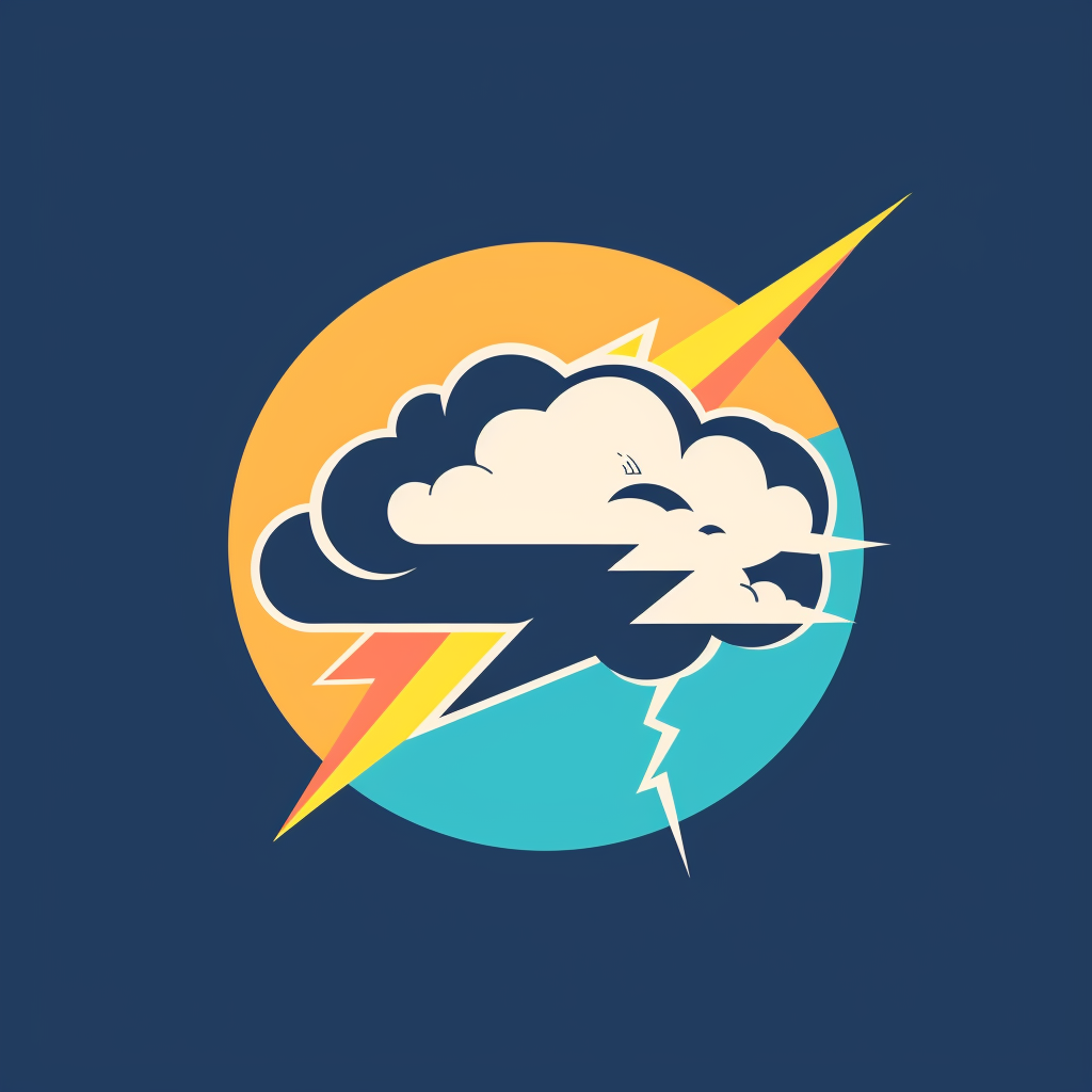 Cloud Lightning Flat Style Logo