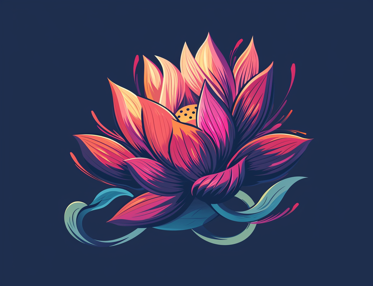 Vibrant logo lotus flower design