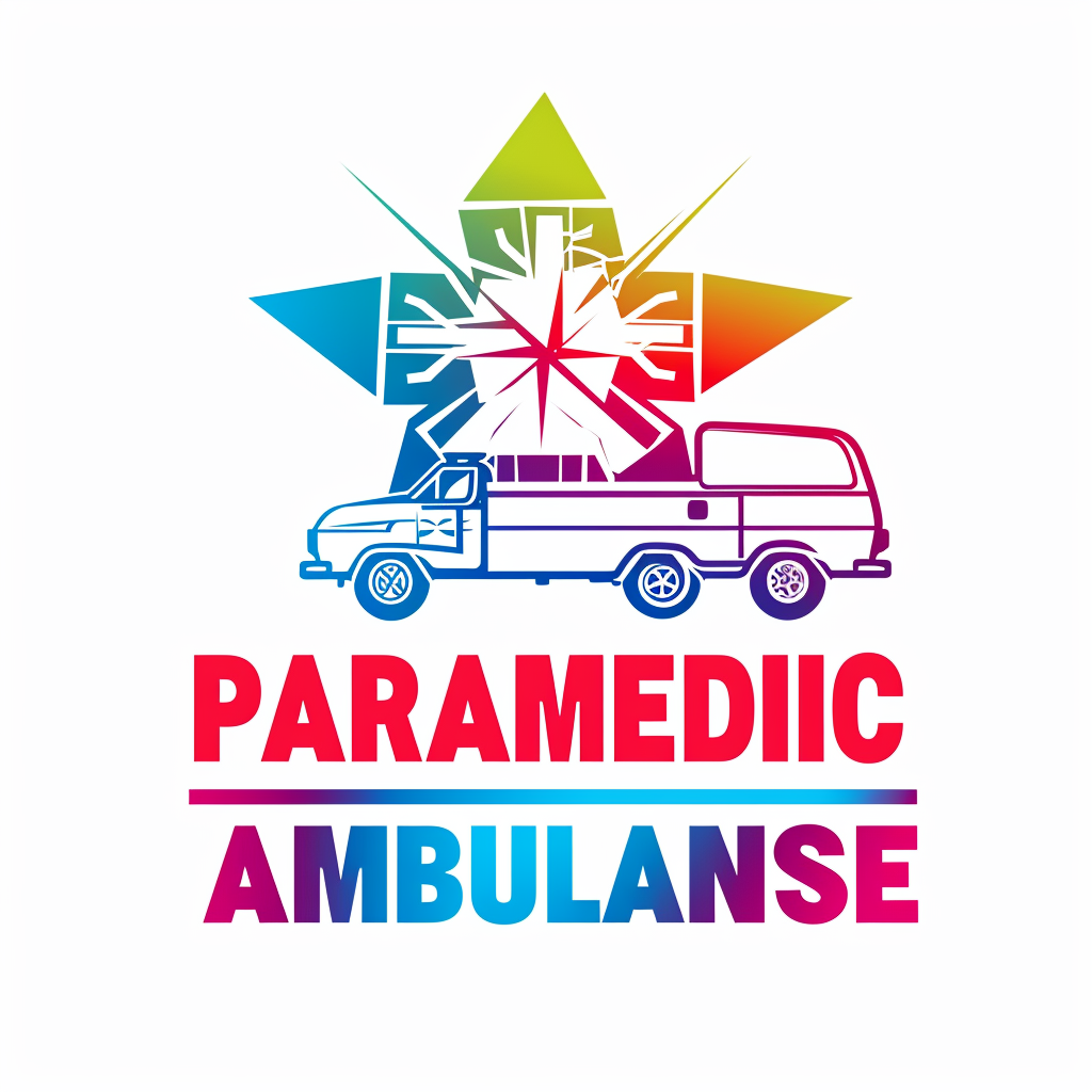 Logo with Star of Life,  Paramedic  and  Ambulance