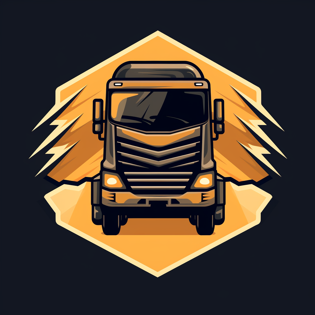 Minimal Logo Truck Transport Design