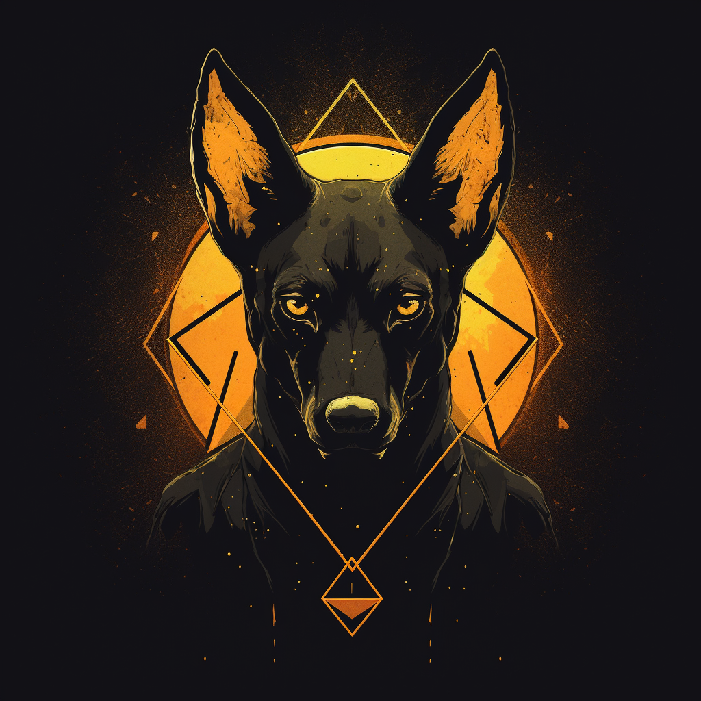 Belgian Malinois with Demon Logo