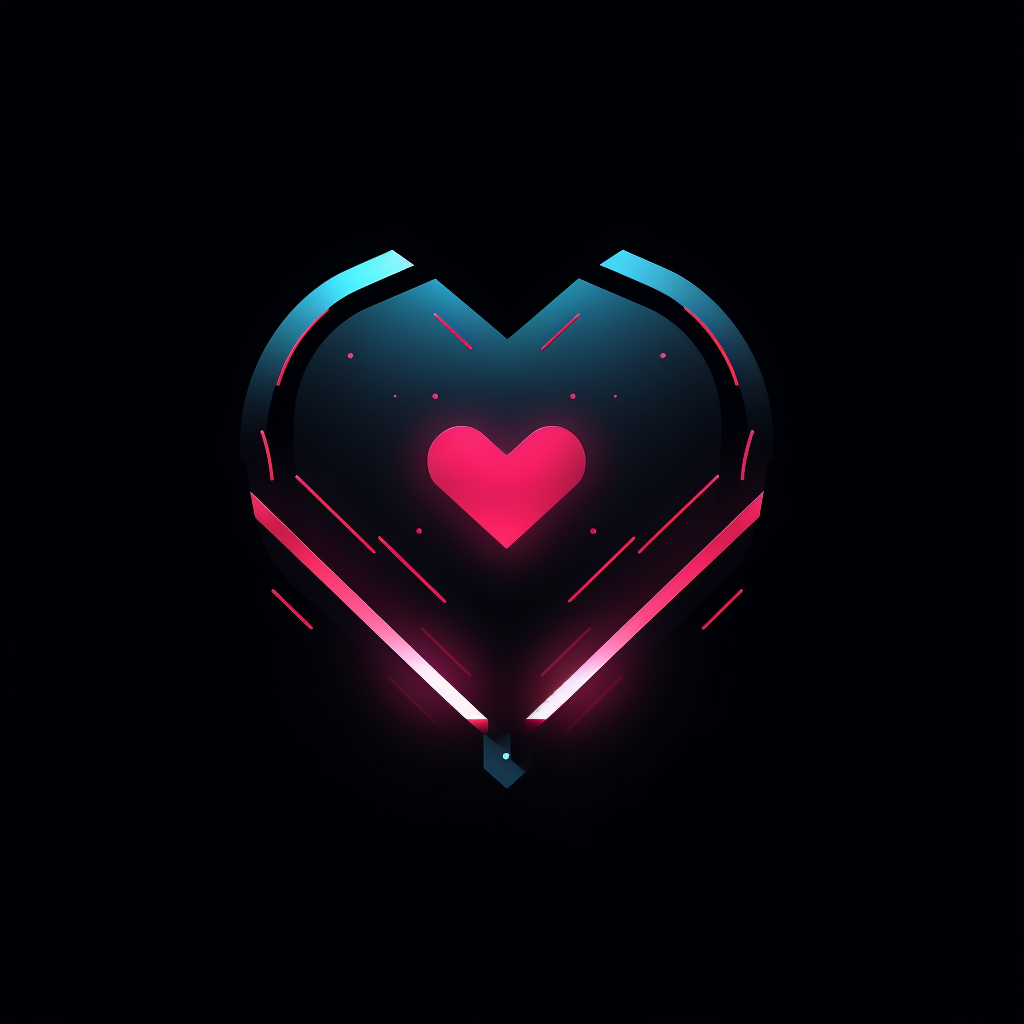 Minimalist Logo with Digital Heart