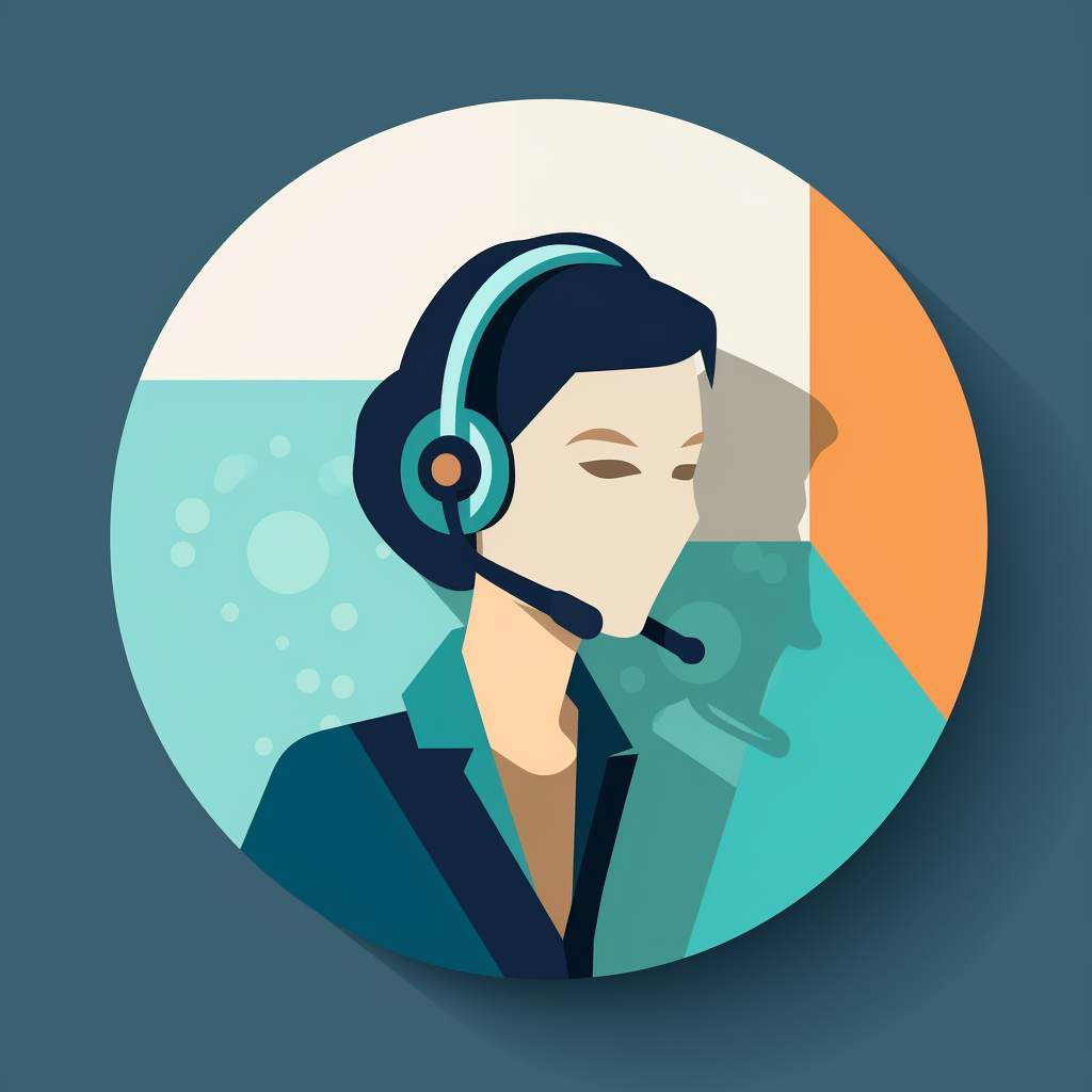 Customer service icon in blue