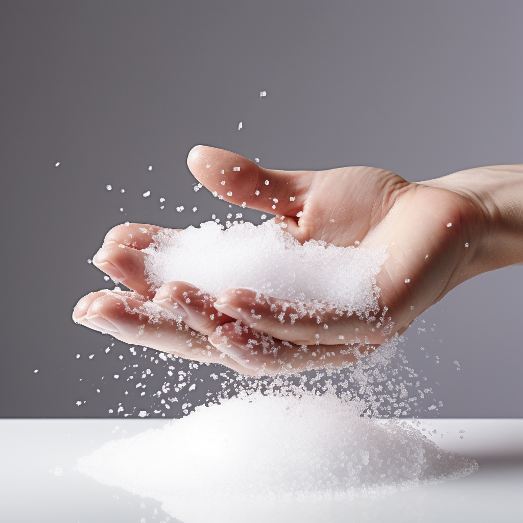 Hand sprinkling salt logo