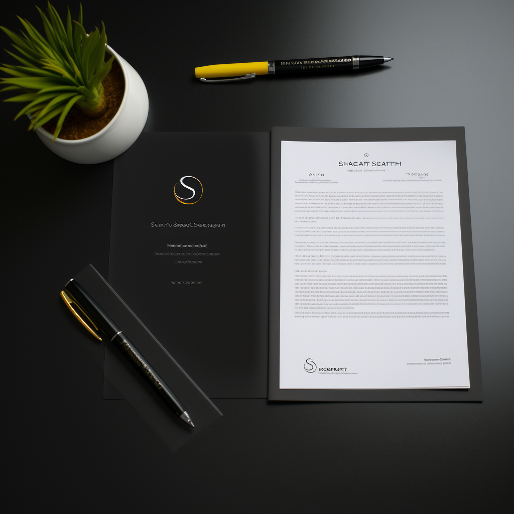 Logo design with signed contract and money