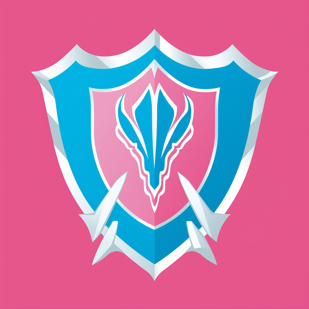 Logo Wrestler Shield in Pink and Baby Blue