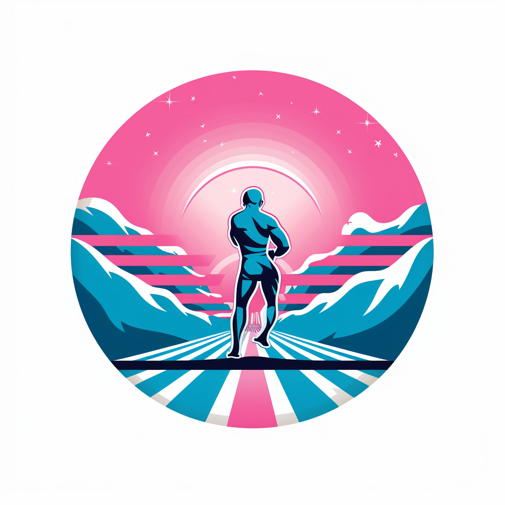 Logo Wrestling Track in Pink and Baby Blue