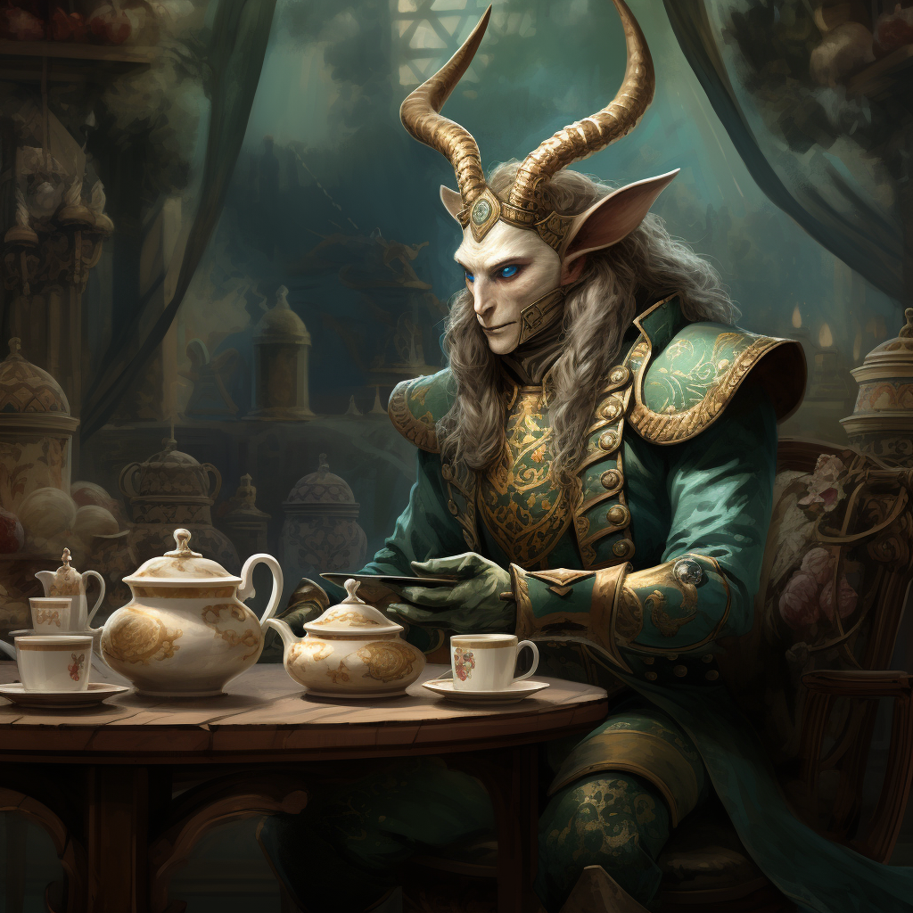 Loki enjoying a tea party