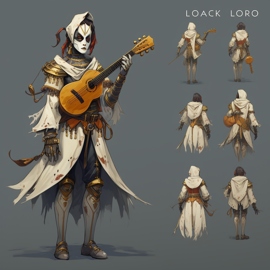 Image of Loko, the badass feminine harlequin bard