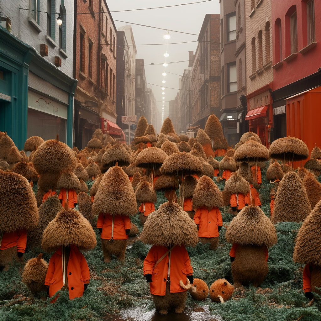 Beavers in Deerstalker Caps Roaming London Streets