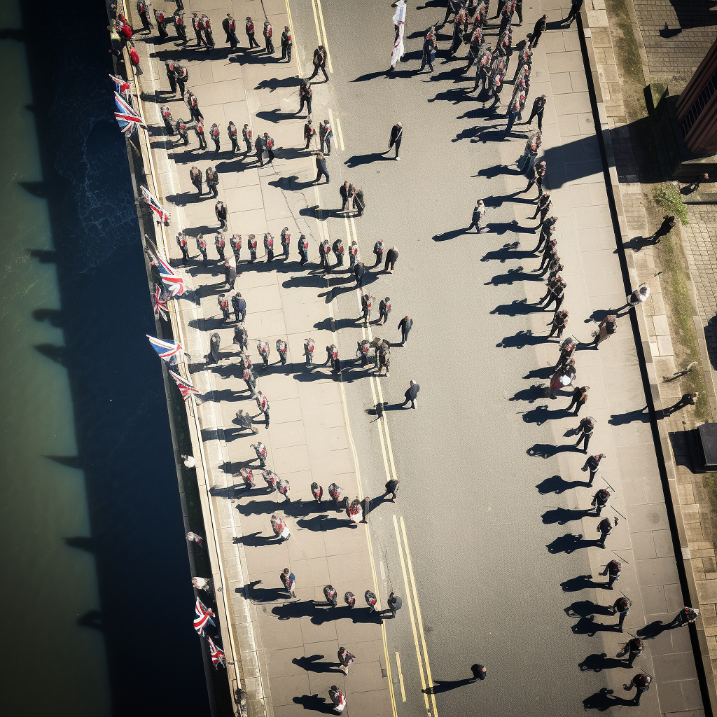 Soldiers marching across London Bridge  ?