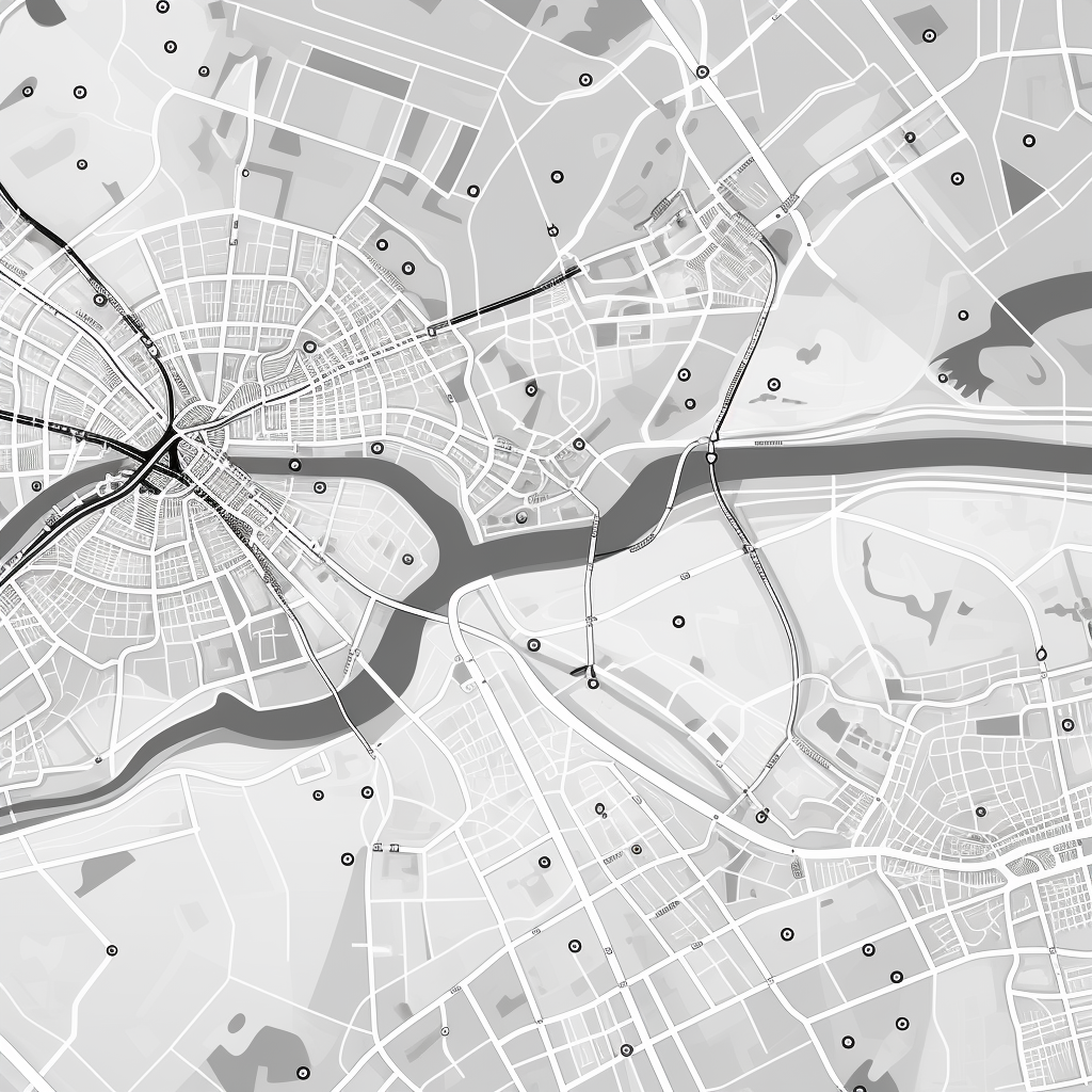 Close-up Grey Map of London