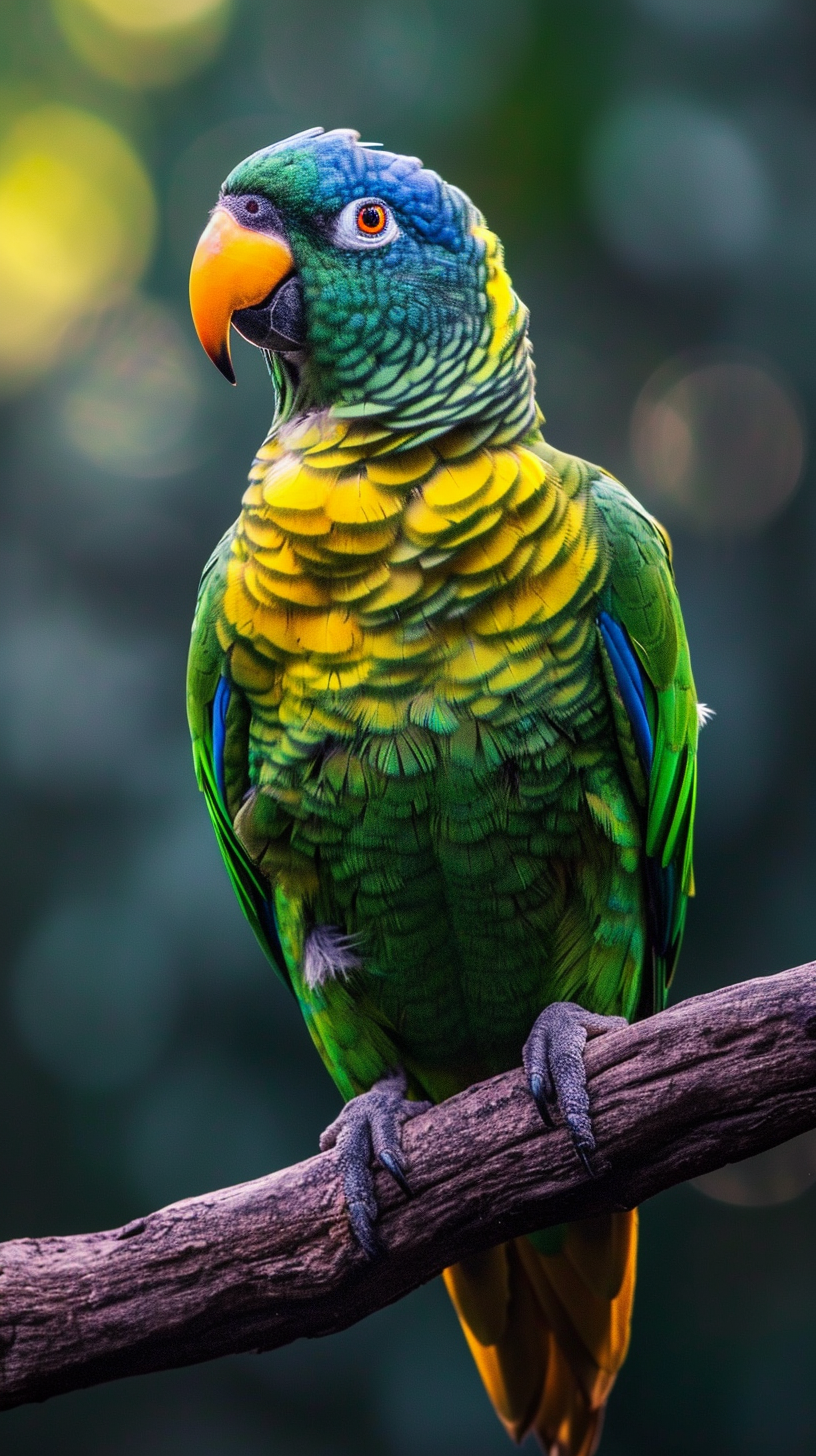 Colorful Parrot on Branch