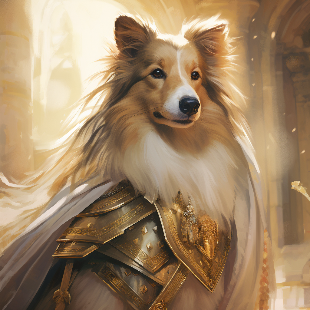 Long Hair Rough Collie Dog Knight Cute