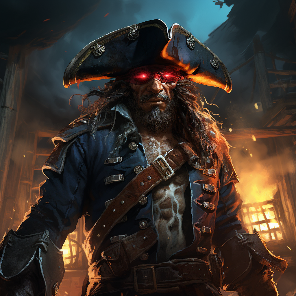 Long John Silver Pirate - Comic Style Illustration