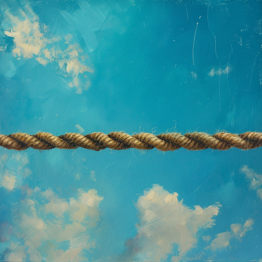 Rope in sky horizontal tow