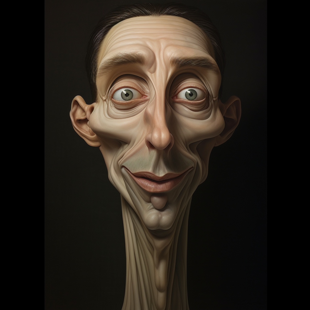 Man with a long stretched face