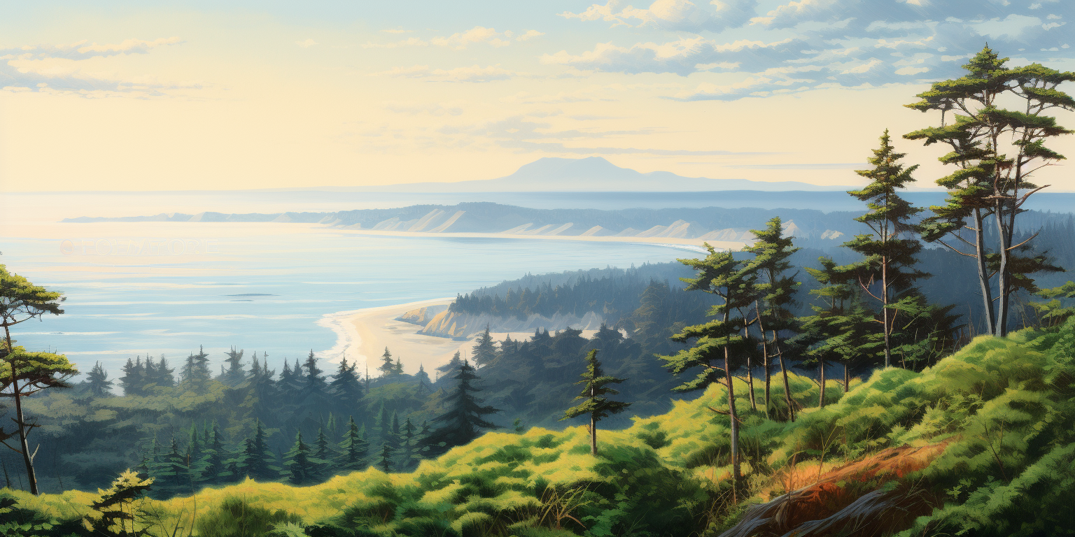 Scenic Lookout Point with Pine Trees