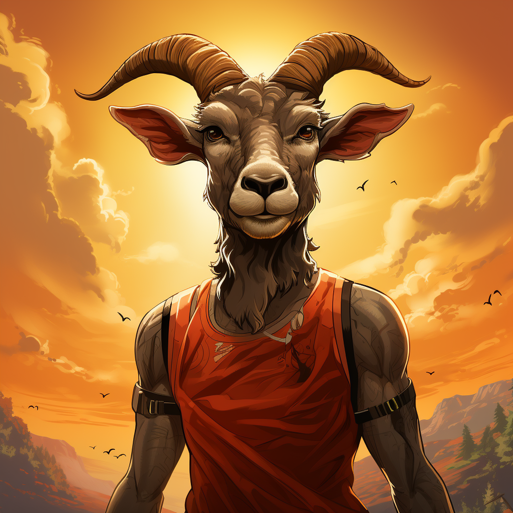 Cartoon depiction of Michael Jordan as a goat