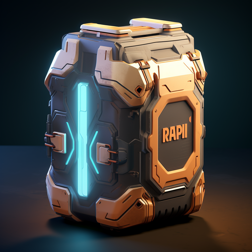 Colorful backpack filled with loot boxes