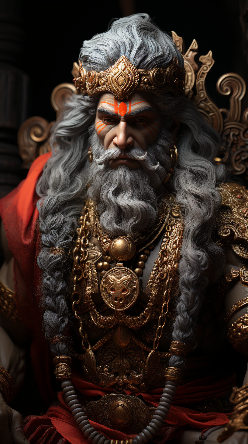 Lord Hanuman in cinematic studio lighting